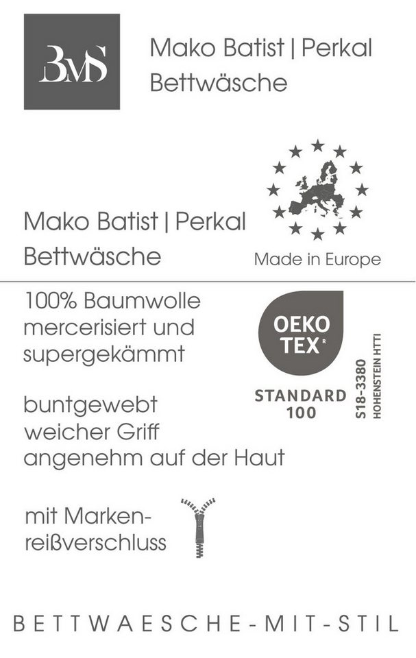 BETTWAESCHE-MIT-STIL Bettwäsche Mako Perkal Bettwäsche uni einfarbig, Perkal, 2 teilig – Bild 2 von 4