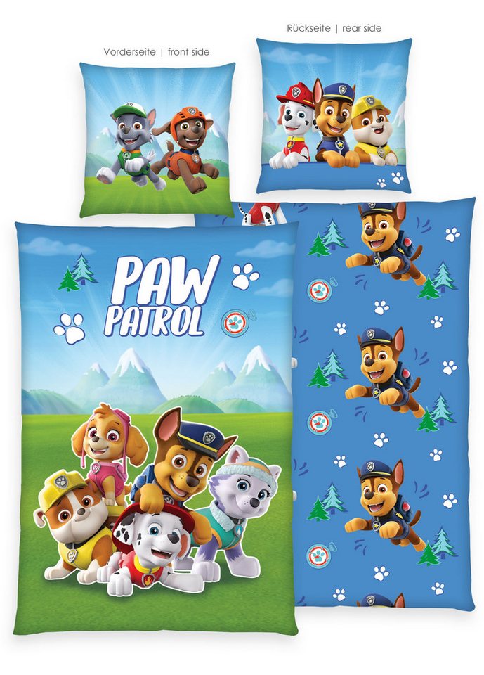 PAW PATROL Bettwäsche Paw Patrol, Renforcé, 2 teilig, Glow in the Dark – Bild 2 von 4
