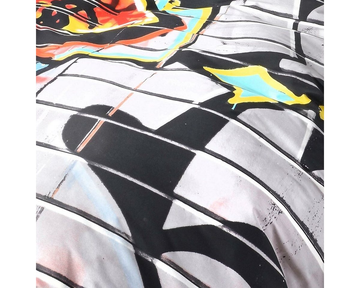 BETTWARENSHOP Bettwäsche Graffiti, Renforce, 2 teilig, mega coole bunte Jugendzimmer Bettwäsche – Bild 4 von 5
