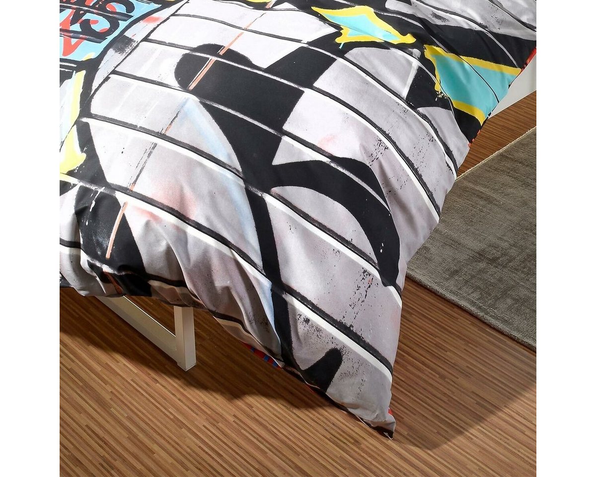 BETTWARENSHOP Bettwäsche Graffiti, Biber, 2 teilig, mega coole Jugendzimmer Winterbettwäsche – Bild 3 von 5