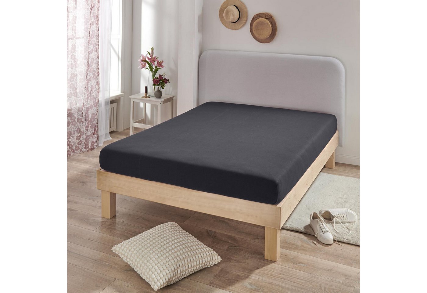 BETTWARENSHOP Spannbettlaken Boxspring, Jersey, Gummizug: Rundumgummi, (1 Stück), elastisch für extra hohe Matratzen – Bild 2 von 5