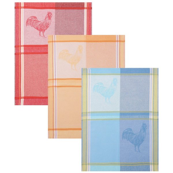 Betz Geschirrtuch 3 Stück Geschirrtücher Halbleinen Küchenhandtuch Hahn Größe 50x70 cm, (Set, 3-tlg., 3 Geschirrtücher), Halbleinen Jacquard