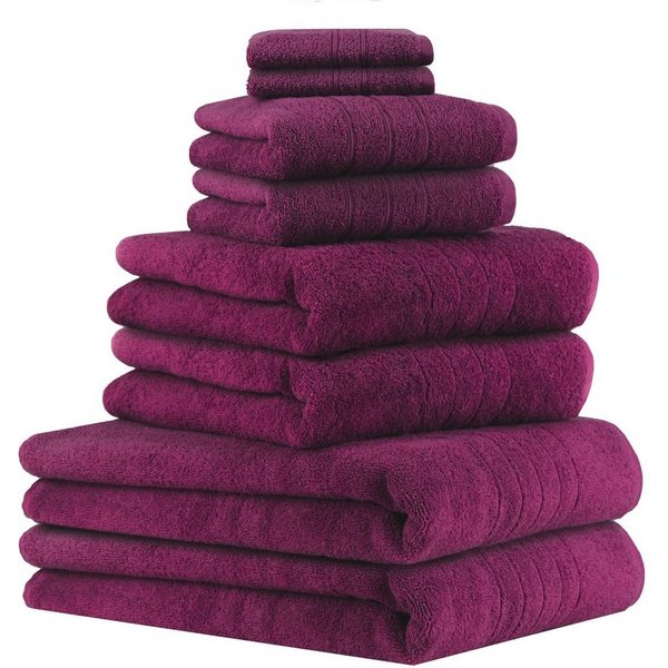 Betz Handtuch Set 8-TLG Handtuch-Set Deluxe, 100% Baumwolle (Set, 8-St), Farbe Pflaume