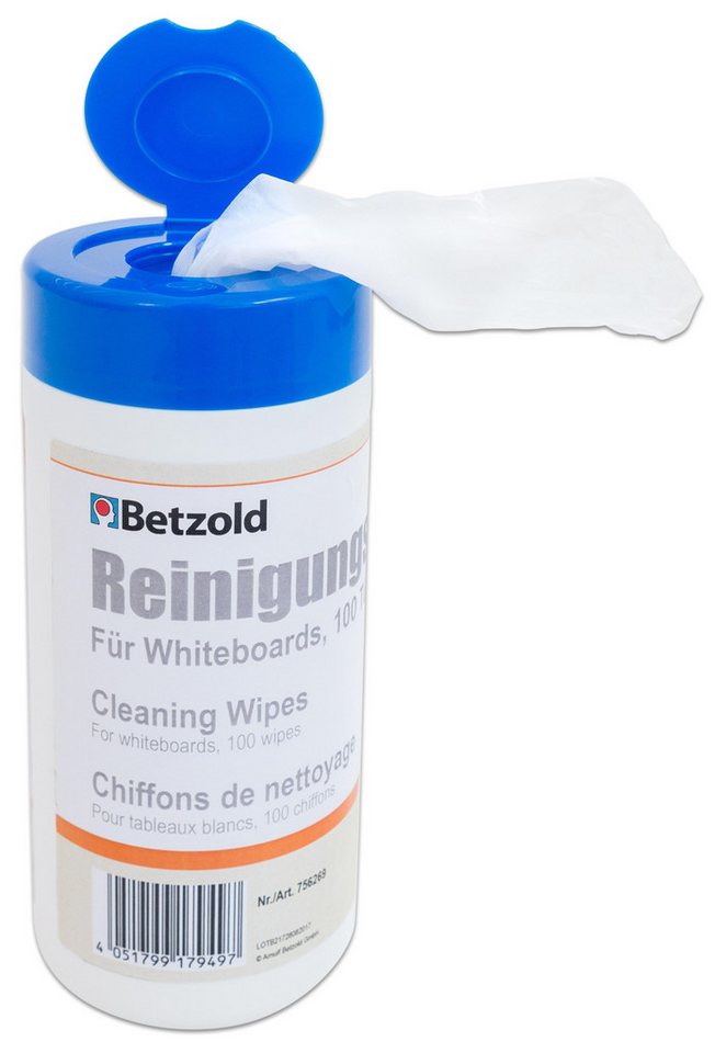 Betzold Whiteboard-Tücher, 100 Stück Reinigungstücher (Kunststoff) – Bild 2 von 3
