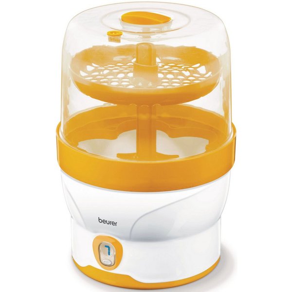 BEURER Dampfsterilisator BY 76 zur Beseitigung von Haushaltsbakterien, Desinfiziert 6 Fläschchen und Zubehör in 7 Minuten