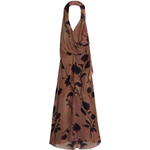 Bhoem Abendkleid Formelles, langes, rückenfreies Kleid mit Print (1-tlg)