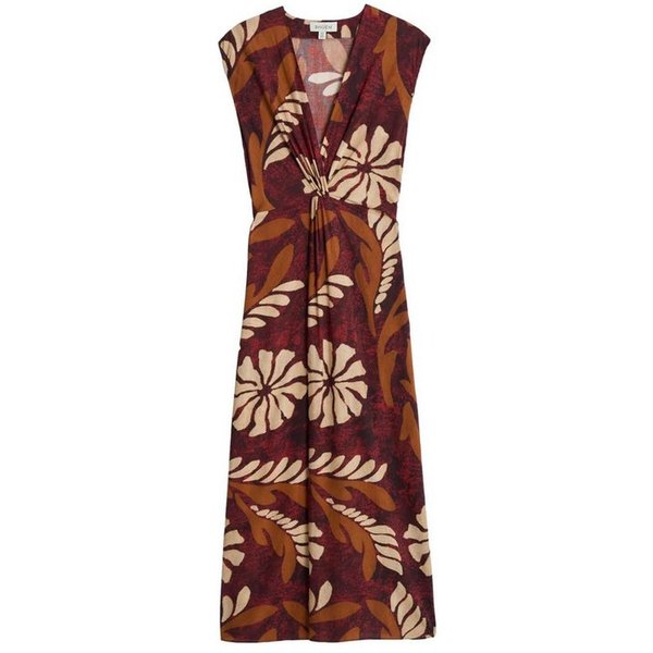 Bhoem Midikleid Bedrucktes, ärmelloses Midikleid mit Zierknoten (1-tlg)