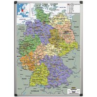 Bi-Office Whiteboard mit Landkarten-Aufdruck Deutschlandkarte 120 x 90 cm