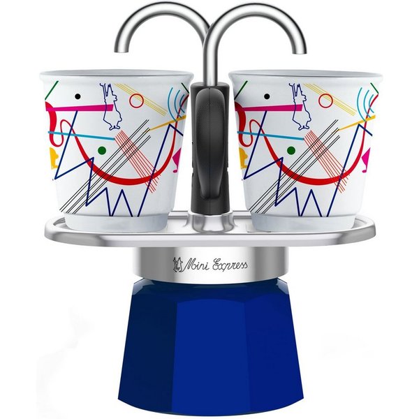 BIALETTI Espressokocher, 0,09l Kaffeekanne, (1 Espressokocher + 2 Espressobecher, 90 ml)