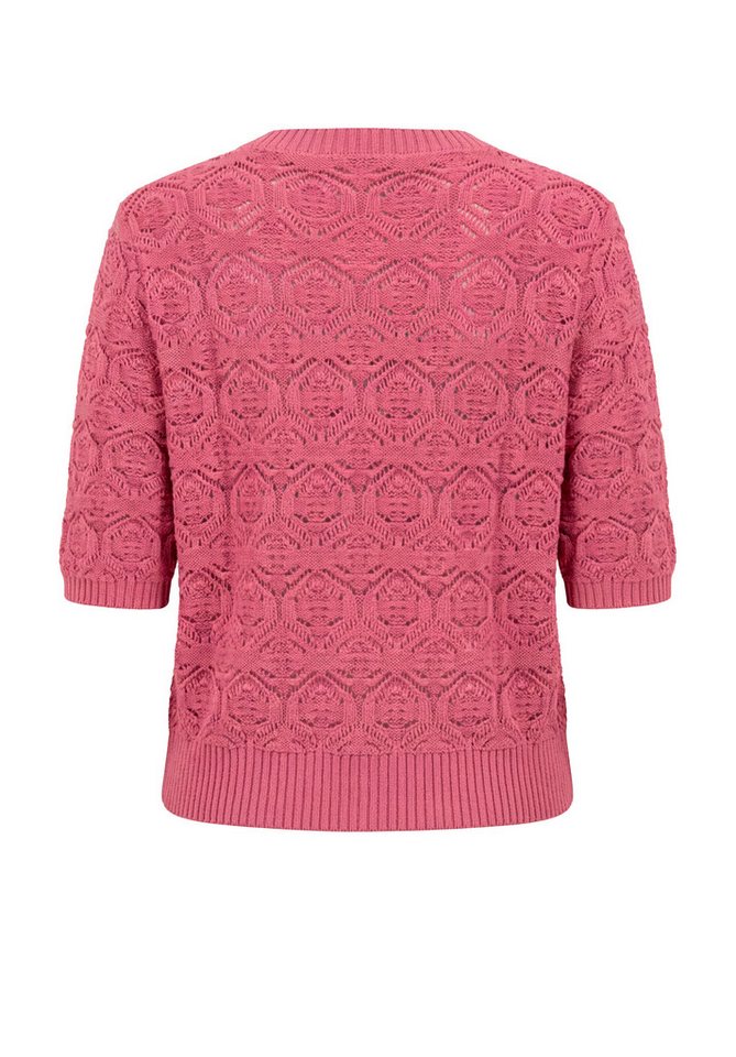 bianca Strickjacke RONA in modischem Ajourmuster in Trendfarbe 'raspberry' – Bild 5 von 5