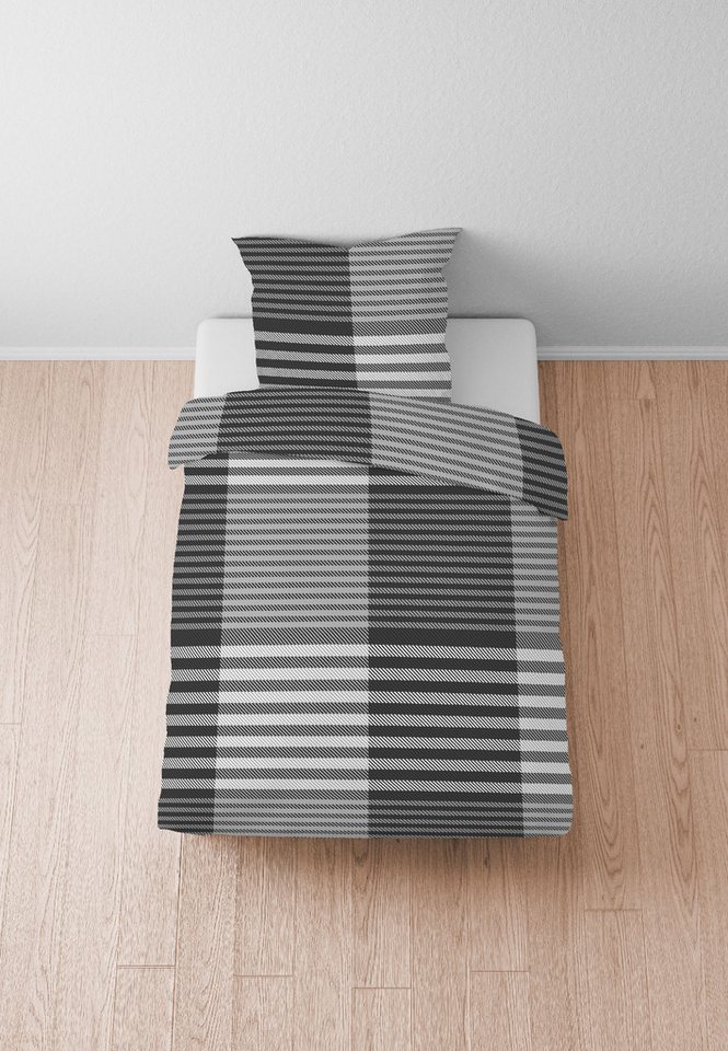 Biberna Bettwäsche 0004106, Feinbiber, 2 teilig, wohlig warm + weich, pflegeleicht, 100% Baumwolle, Reißverschluss – Bild 2 von 5