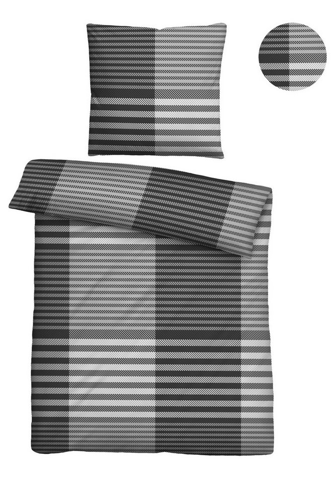 Biberna Bettwäsche 0004106, Feinbiber, 2 teilig, wohlig warm + weich, pflegeleicht, 100% Baumwolle, Reißverschluss – Bild 3 von 5