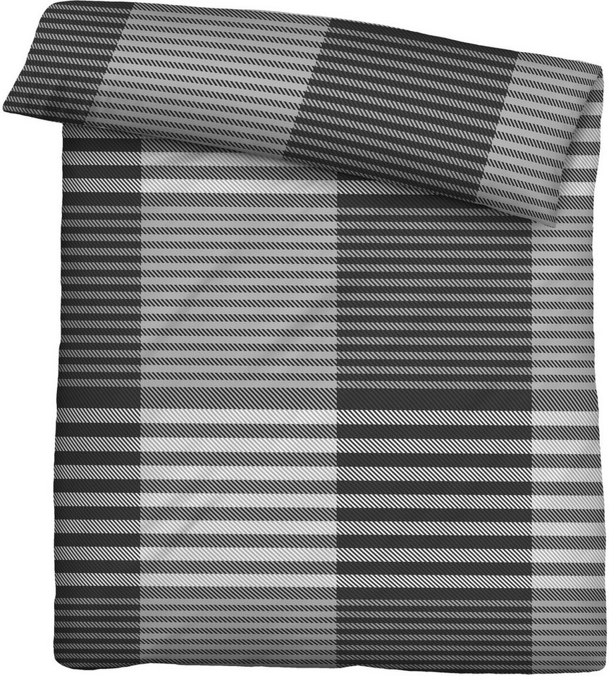 Biberna Bettwäsche 0004106, Feinbiber, 2 teilig, wohlig warm + weich, pflegeleicht, 100% Baumwolle, Reißverschluss – Bild 4 von 5