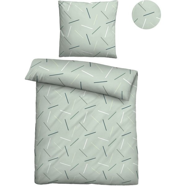 Biberna Bettwäsche 0025010, Soft-Seersucker, 2 teilig, absolut bügelfrei, 100% Baumwolle, mit Reißverschluss, ganzjährig