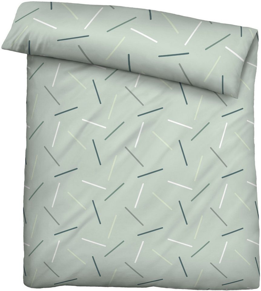 Biberna Bettwäsche 0025010, Soft-Seersucker, 2 teilig, absolut bügelfrei, 100% Baumwolle, mit Reißverschluss, ganzjährig – Bild 4 von 5