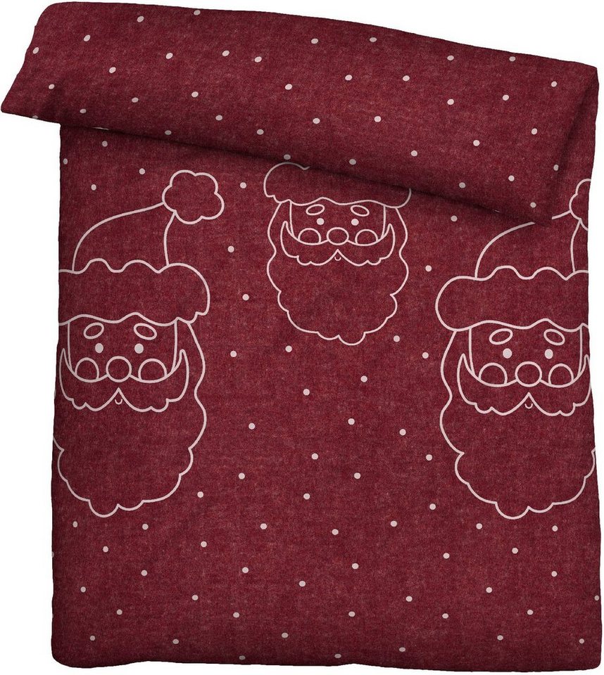 Biberna Bettwäsche Xmas, Flanell, 2 teilig, kuschelig warm, weich, Melange, 100% Baumwolle, made in Germany – Bild 5 von 5
