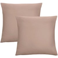 BIBERNA Feinjersey Kissenhülle Doppelpack (macchiato, 80x80)
