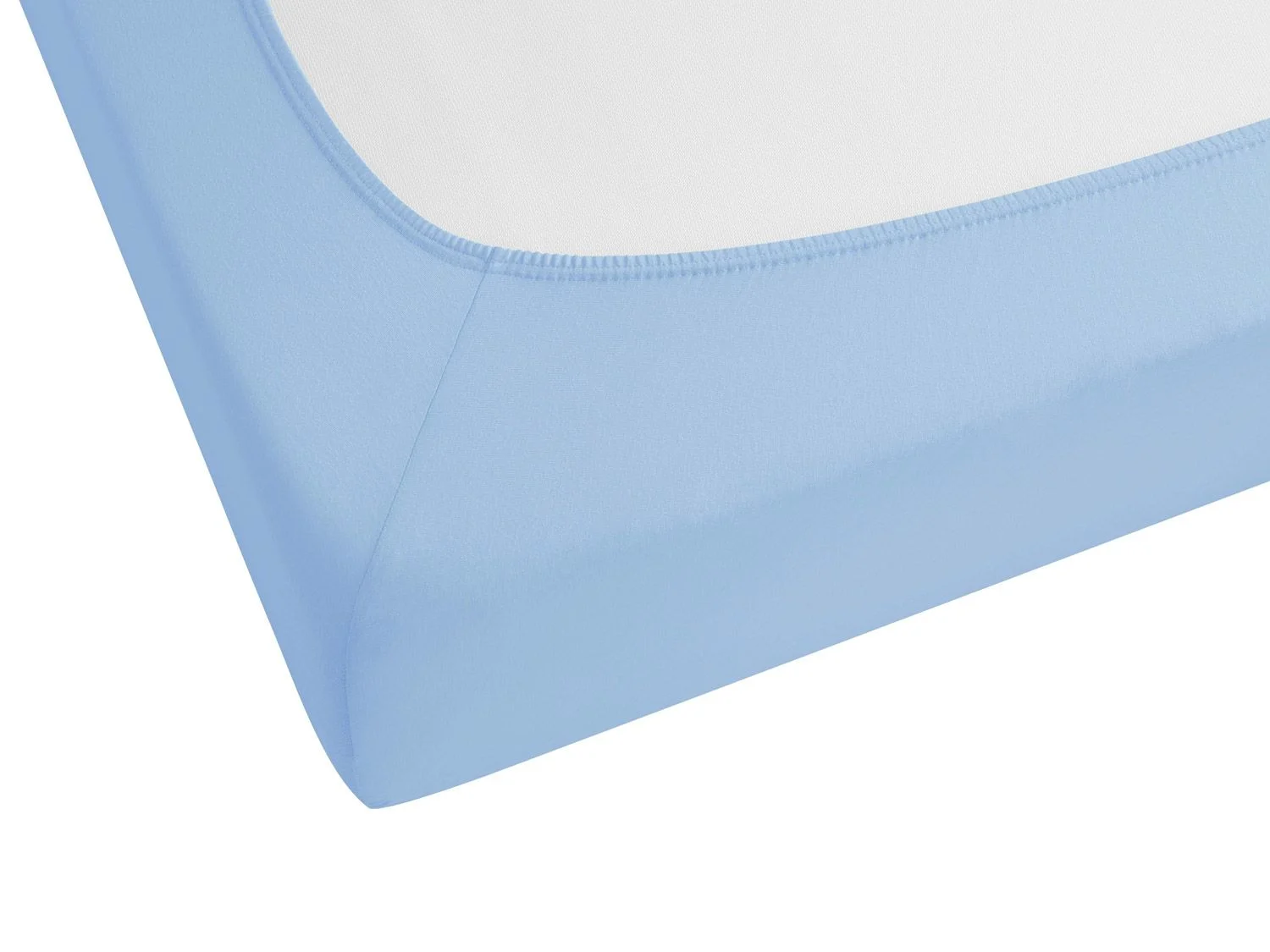 BIBERNA Feinjersey Spannbettlaken (Eisblau, 90 - 100 x 200 cm) – Bild 3 von 3