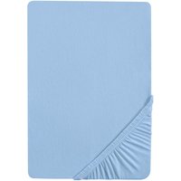BIBERNA Feinjersey Spannbettlaken (Eisblau, 140 - 160 x 200 cm)