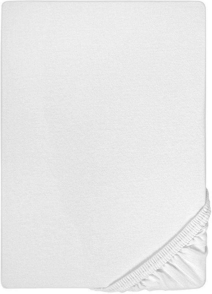Biberna Spannbettlaken Marc, Jersey, Gummizug: rundum, (1 Stück), aus Baumwolle, für Matratzen bis 22 cm Höhe, Bettlaken, Spannbetttuch – Bild 3 von 5