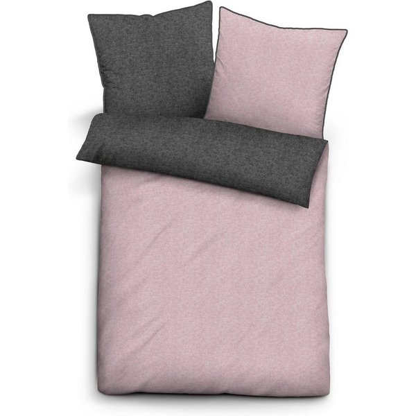 Biberna Wendebettwäsche 0840500 HERMAL Premium Biber Melange-Flanell Bettwäsche 100% Baumwolle, Flanell, 2 teilig, Biber, wärmend & weich, Reißverschluss, ab Gr