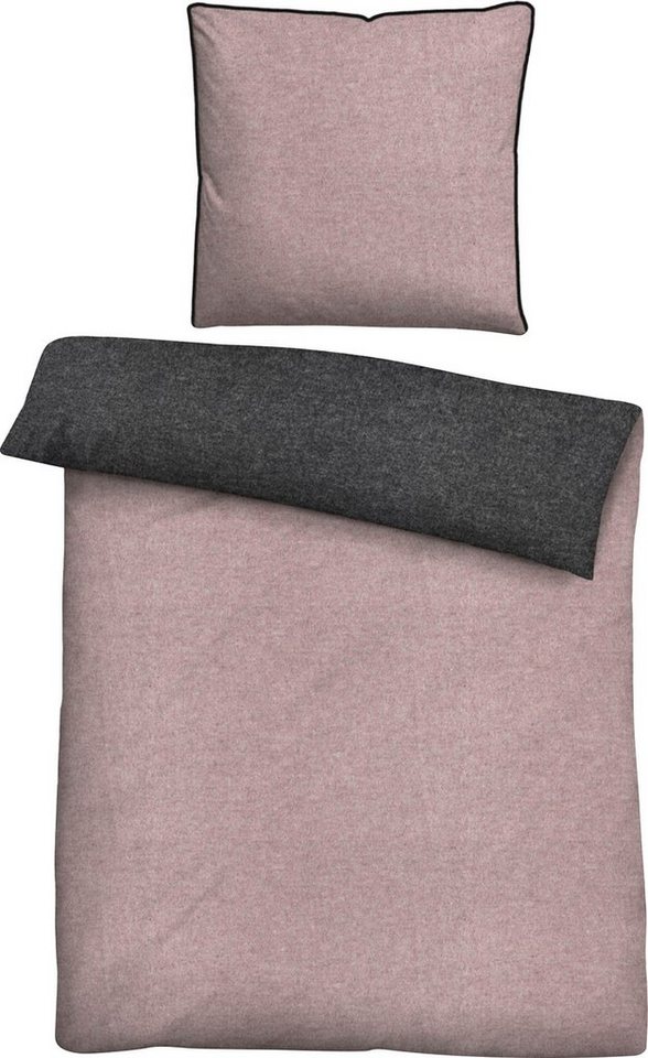 Biberna Wendebettwäsche 0840500 HERMAL Premium Biber Melange-Flanell Bettwäsche 100% Baumwolle, Flanell, 2 teilig, Biber, wärmend & weich, Reißverschluss, ab Gr – Bild 4 von 5