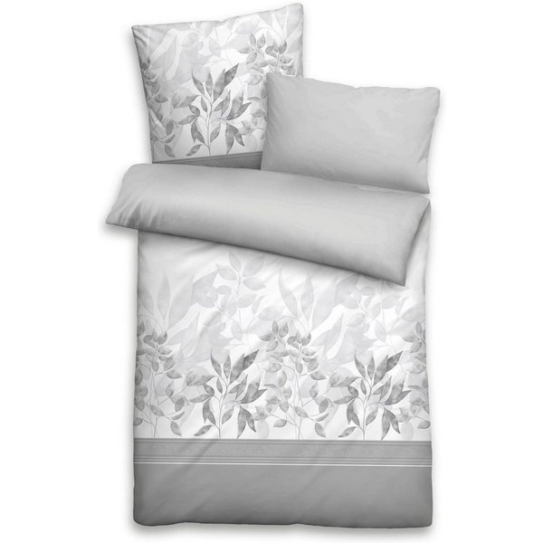 Biberna Wendebettwäsche Azra, Satin, 3 teilig, feiner Glanz + weicher Griff, pflegeleicht, als 3er- oder 6er-Set