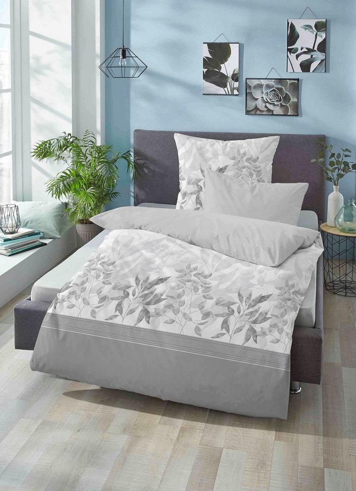 Biberna Wendebettwäsche Azra, Satin, 3 teilig, feiner Glanz + weicher Griff, pflegeleicht, als 3er- oder 6er-Set – Bild 2 von 5
