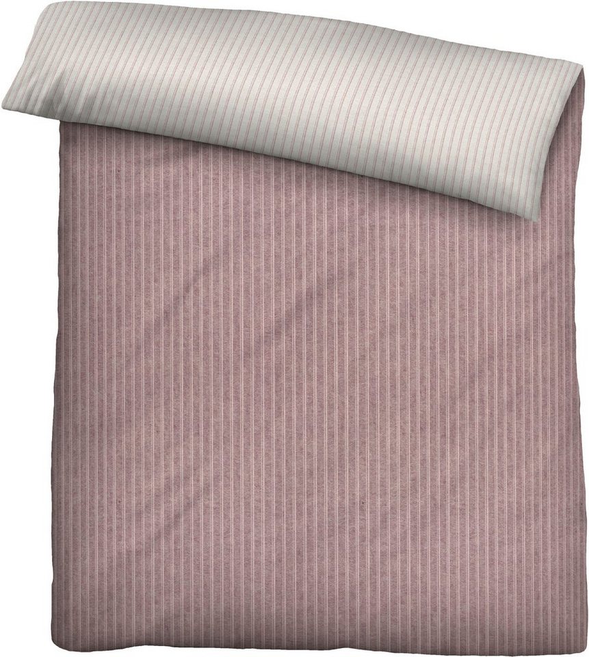 Biberna Wendebettwäsche Tillmann, Flanell, 2 teilig, kuschelig warm im Winter, gestreifte Bettwäsche mit Wendeoptik – Bild 5 von 5