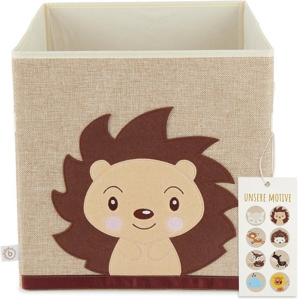 BIECO Spielzeugtruhe Aufbewahrungsbox Kinder Igel 36L faltbar 33x33 Kallax Boxen Spielzeug