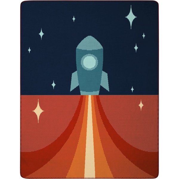 Babydecke Babydecke Little Rocket, Biederlack, 75 x 100, mit Zierstich