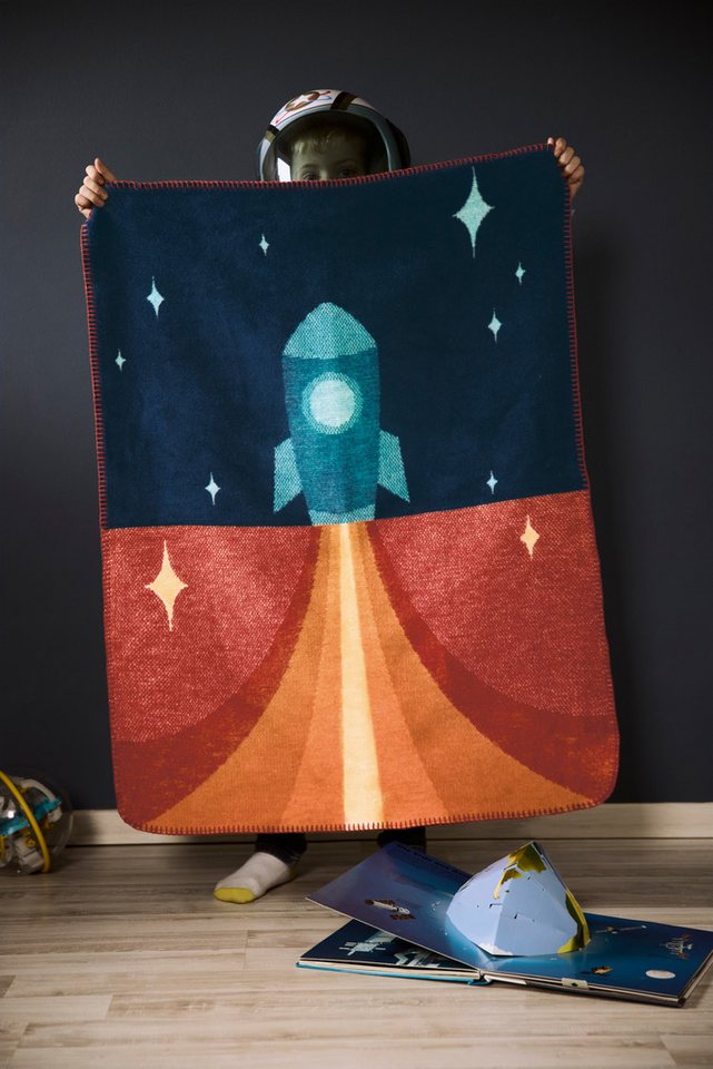Babydecke Babydecke Little Rocket, Biederlack, 75 x 100, mit Zierstich – Bild 2 von 5