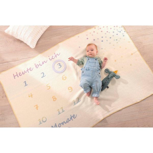 Babydecke Babydecke Milestone, Biederlack, Babydecke Milestone, die perfekte Fotodecke