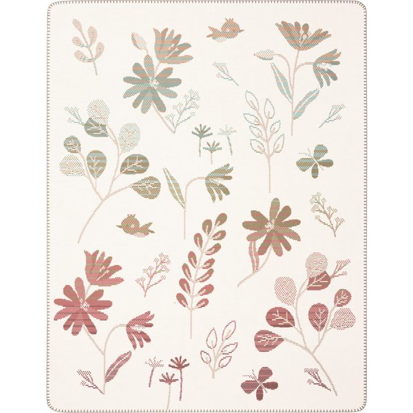 Babydecke Babydecke Wild Flowers, Biederlack, 75 x 100, mit Zierstich