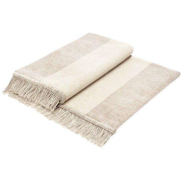 Biederlack Sofaschoner Cotton Cover Salt & Pepper, 100 x 200 cm (Breite x Länge) mit Fransen