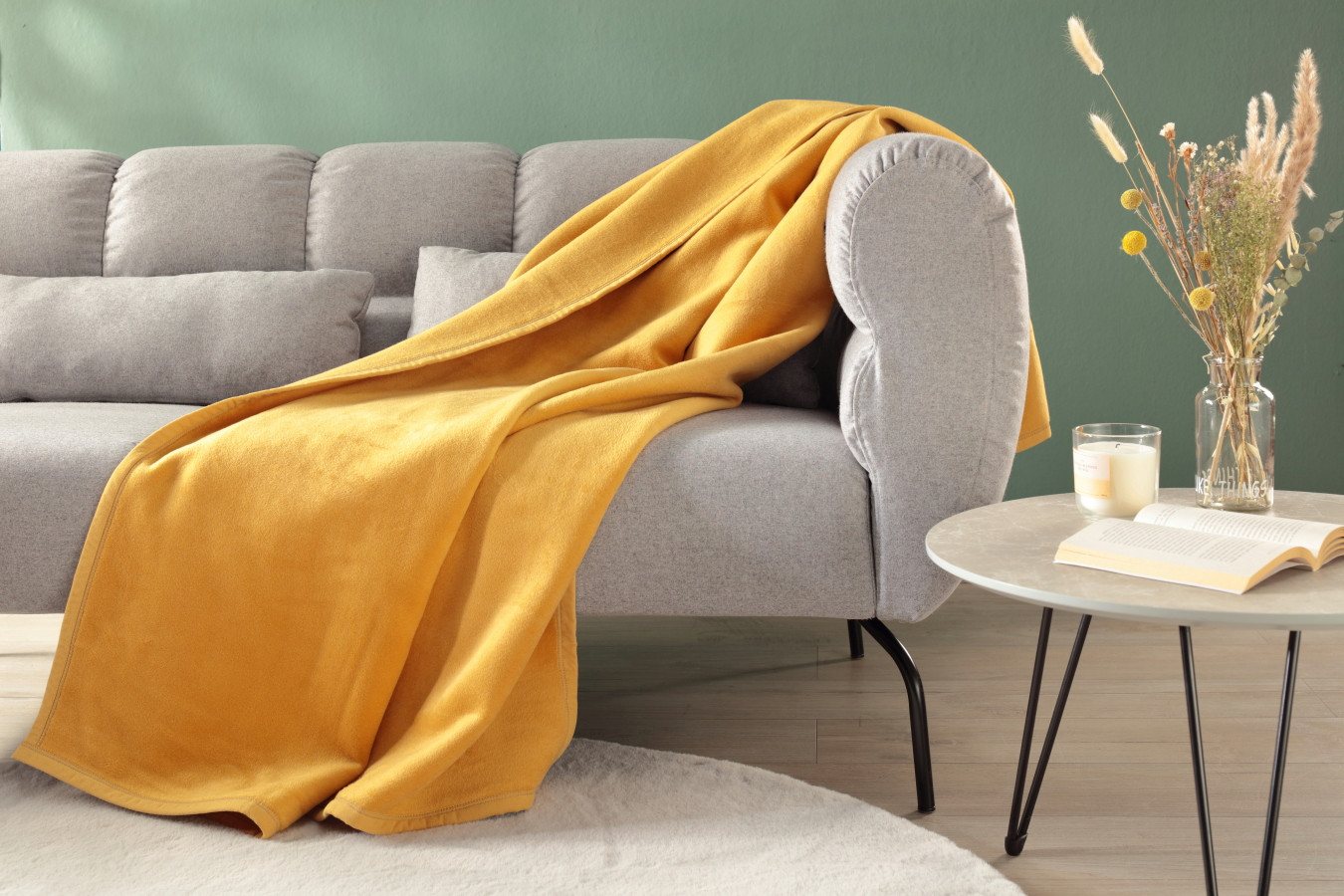 Wohndecke Cotton Sense, 100% Baumwolle, Kuscheldecke mit schlichtem Design, Biederlack, aus 100% Baumwolle – Bild 2 von 4