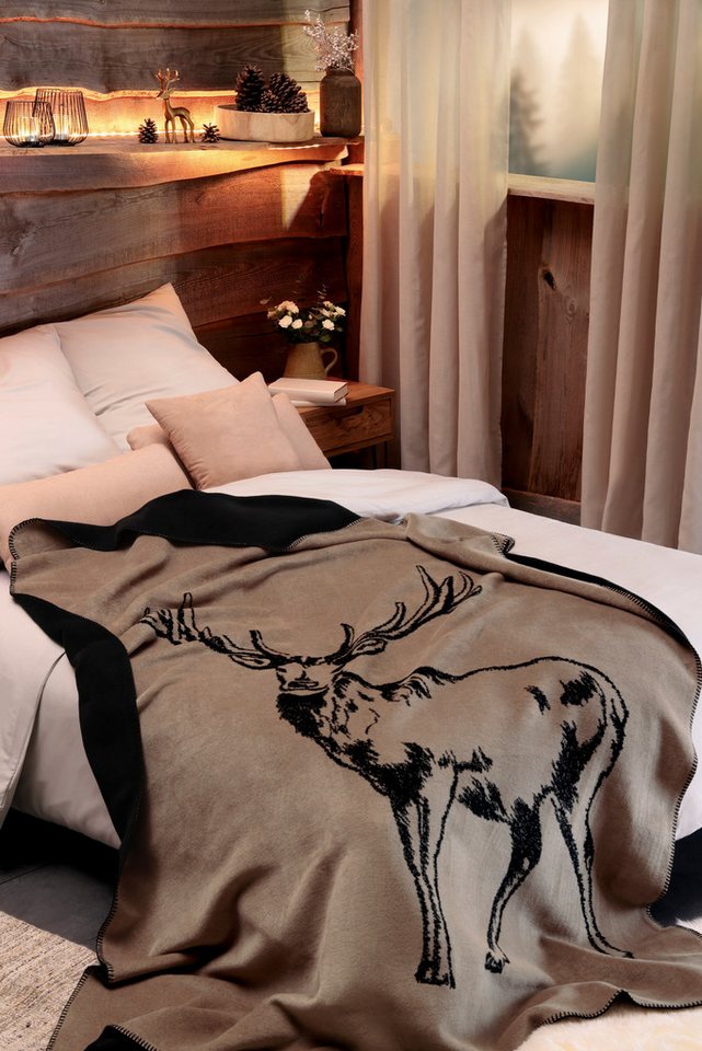 Wohndecke Deer, Biederlack, mit Zierstich – Bild 2 von 3