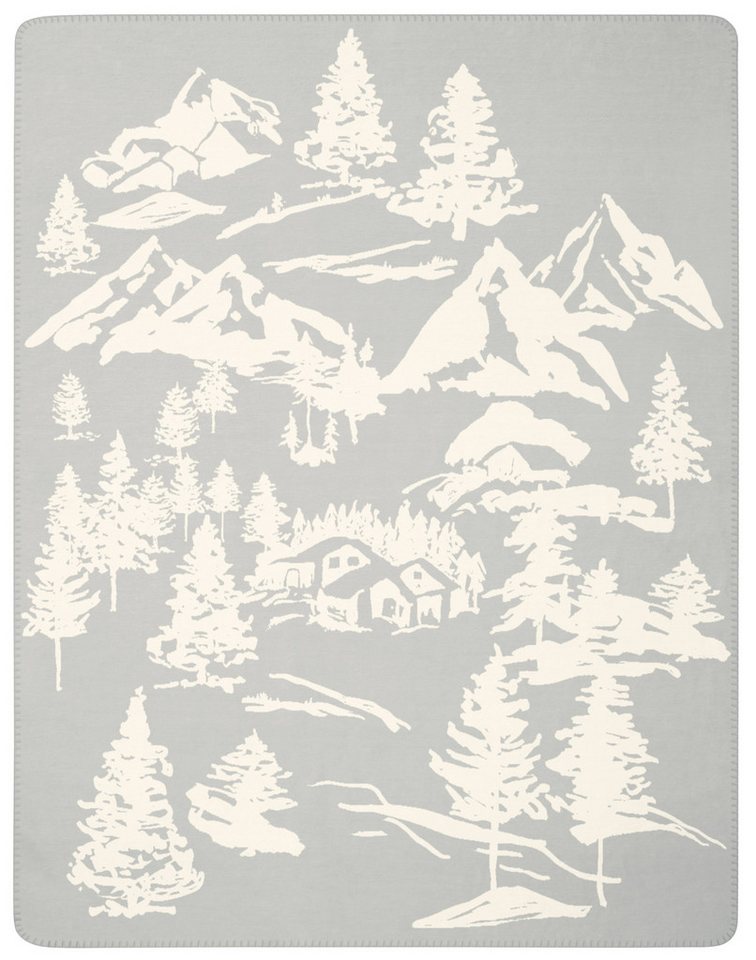 Wohndecke Mountain Dreams, Biederlack, romantischer Winter in den Bergen – Bild 4 von 5