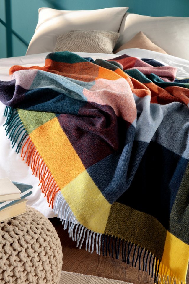 Wohndecke Plaid Vibrant Square, Biederlack, im sommerlichen Karodessin – Bild 2 von 5