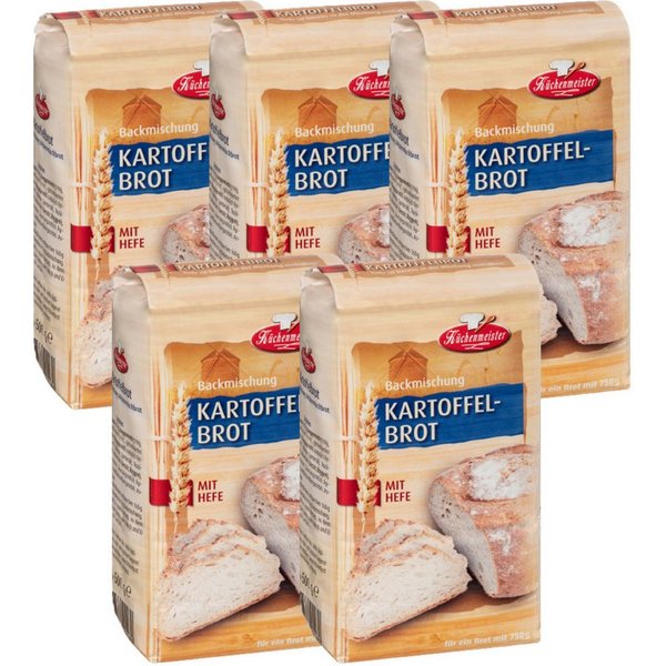 Bielmeier Backmischung Brotbackmischung Kartoffelbrot 5 Stück á 500 g 2,5 KG, 1 x 2500 g, (5 x á 500g), Made in Baden-Württemberg (SET314016-5)