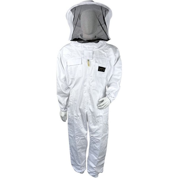 BIENEN SCHMIDT Arbeitsoverall Imkerschutzanzug BASIC mit integriertem Schleier & Reißverschluss weiß Imkersuit Schutzkleidung Arbeitsoverall Schutz-Overall