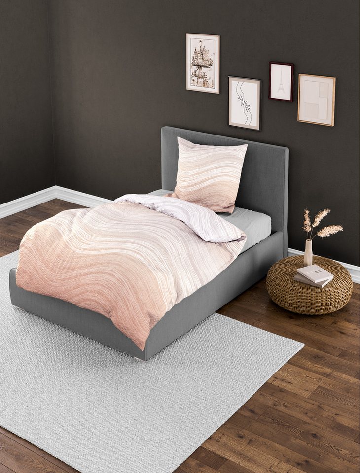 BIERBAUM Bettwäsche 4061, Seersucker, 2 teilig, Mako-Satin, 100 % Baumwolle, pflegeleicht – Bild 2 von 4