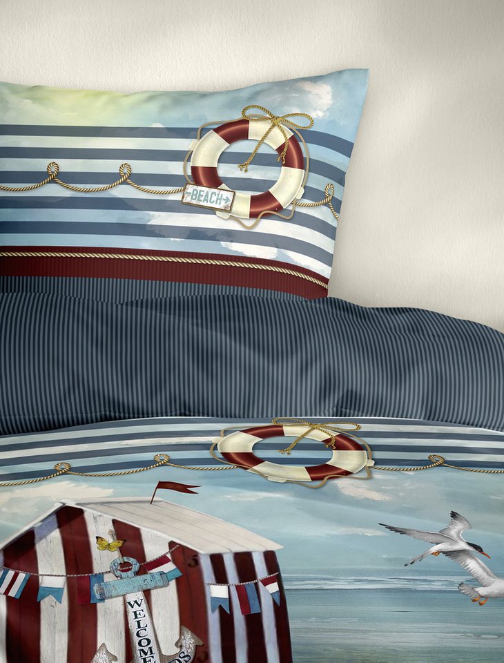 BIERBAUM Bettwäsche Bettwäsche 5257, Mako-Satin, 2 teilig, Mako-Satin, 100 % Baumwolle, pflegeleicht, seidig glänzend – Bild 3 von 4