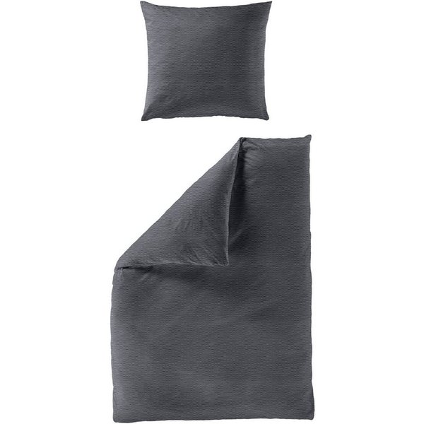 BIERBAUM Bettwäsche Chic Uni, Seersucker, 2 teilig, Schickes Unidesign: Modern und elegant für jedes Schlafzimmer