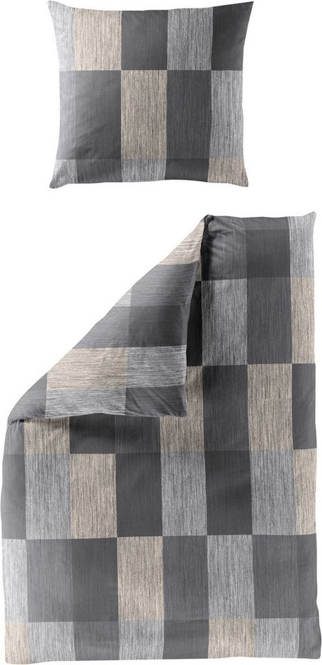 BIERBAUM Bettwäsche Satin Bettwäsche 4142, Mako-Satin, 2 teilig, 100 % Baumwolle, pflegeleicht, seidig glatt – Bild 2 von 4
