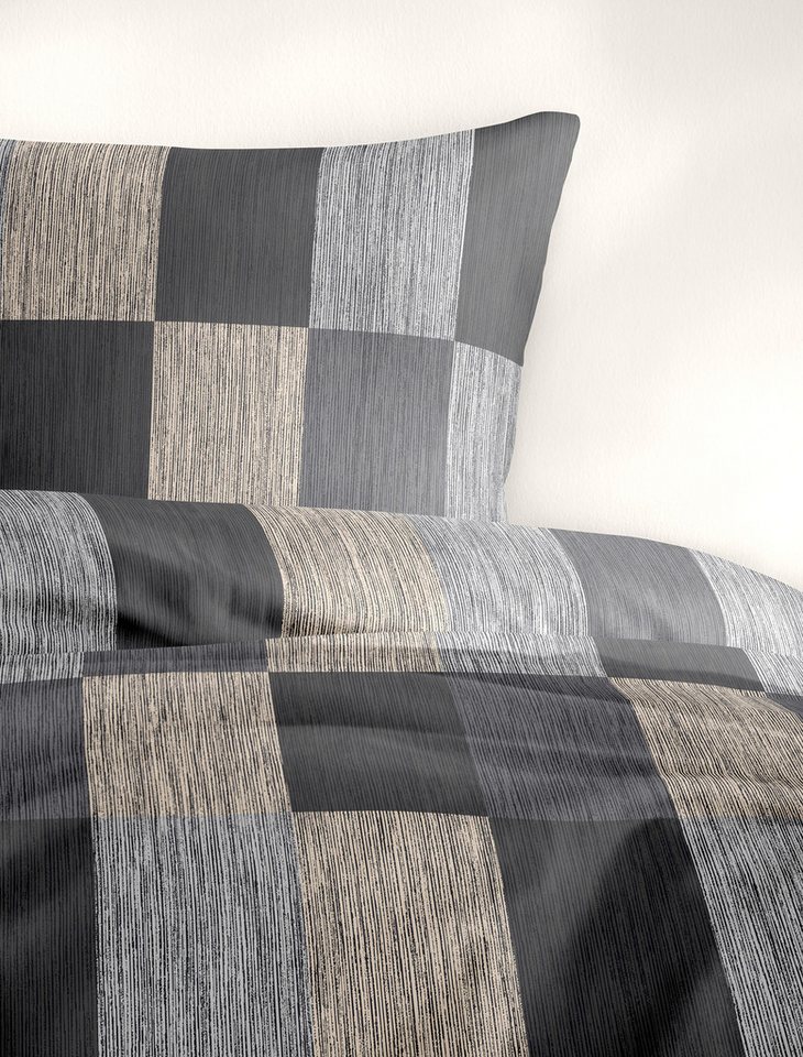 BIERBAUM Bettwäsche Satin Bettwäsche 4142, Mako-Satin, 2 teilig, 100 % Baumwolle, pflegeleicht, seidig glatt – Bild 3 von 4