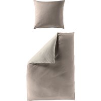 BIERBAUM Renforcé Uni Bettwäsche (Mocca, 155 x 220 + 80x80 cm)