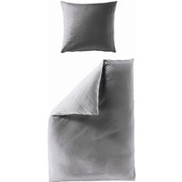 BIERBAUM Renforcé Uni Bettwäsche (Stein, 135 x 200 + 80x80 cm)
