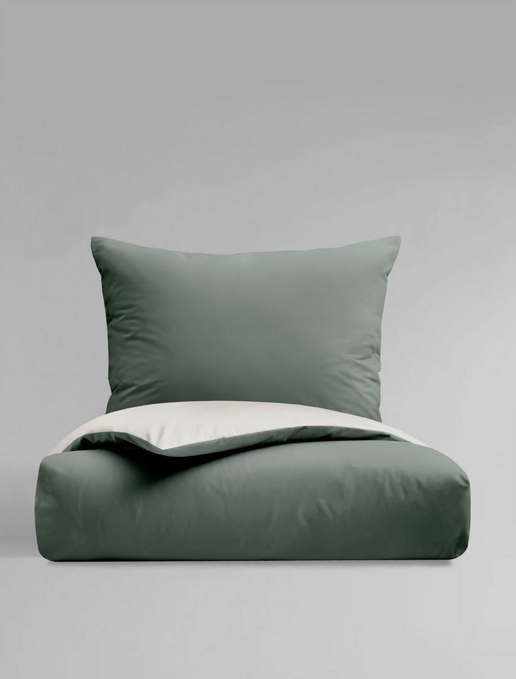 BIERBAUM Wendebettwäsche Modern Uni in Gr. 135x200 oder 155x220 cm, Renforcé, 2 teilig, Modernes Unidesign: Schlichte, elegante Optik für jedes Schlafzimmer – Bild 3 von 5