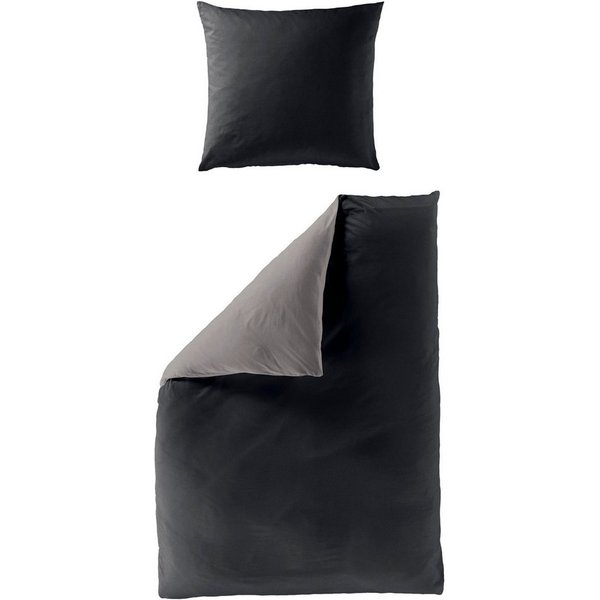 BIERBAUM Wendebettwäsche Modern Uni in Gr. 135x200 oder 155x220 cm, Renforcé, 2 teilig, Modernes Unidesign: Schlichte, elegante Optik für jedes Schlafzimmer